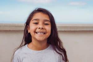 portrait of kid with beautiful smile